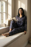 Zivame Buttersoft Knit Poly Pyjama Set - Navy Peony — thumbnail 4